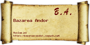 Bazarea Andor névjegykártya
